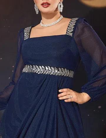 Rochie lunga SHEIN CURVE, albastru Albastru