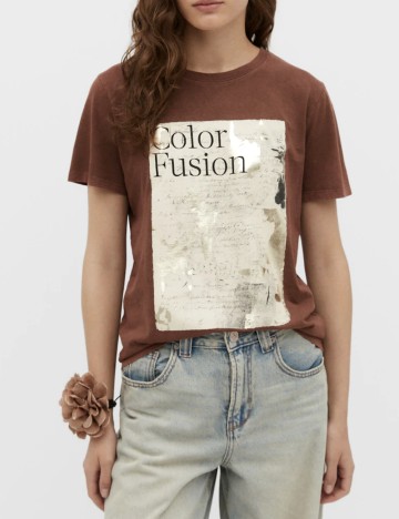 Tricou Oversize Stradivarius, maro