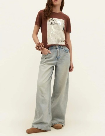 Tricou Oversize Stradivarius, maro