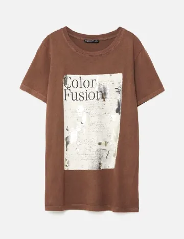 Tricou Oversize Stradivarius, maro Maro
