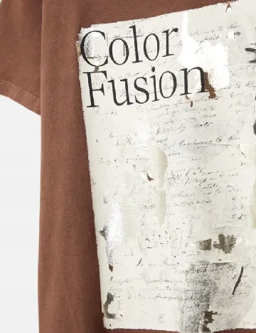 Tricou Oversize Stradivarius, maro Maro