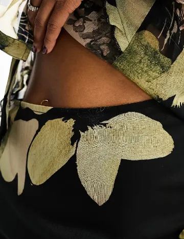 Fusta ASOS, negru/verde Negru