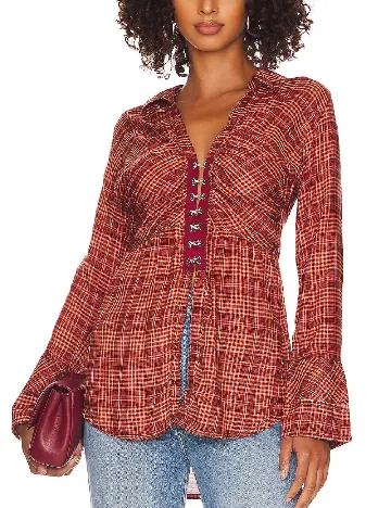 Camasa Free People, rosu Rosu