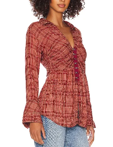 Camasa Free People, rosu Rosu