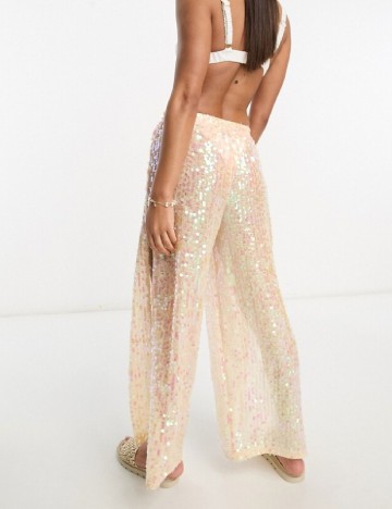 Pantaloni de plaja Miss Selfridge, crem