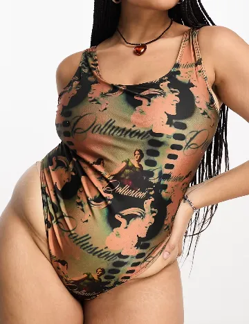 Costum de baie Collusion Plus Size, mix culori Mix culori