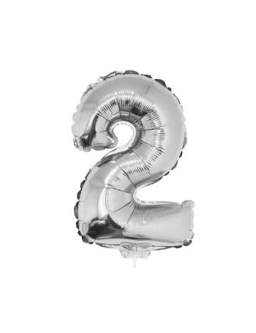 Balon folie cifra 2, argintiu