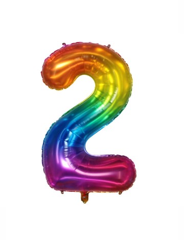 Balon folie cifra 2, mix culori