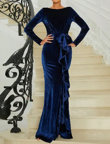 Rochie lunga Miss ord, albastru Albastru