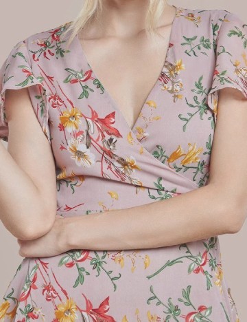 Rochie medie Goddiva, roz pudra