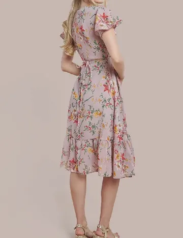 Rochie medie Goddiva, roz pudra Roz
