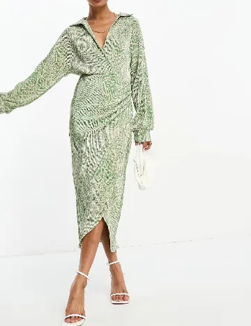 Rochie medie ASOS, verde Verde
