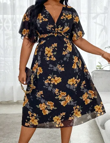 Rochie medie SHEIN CURVE, floral Floral print