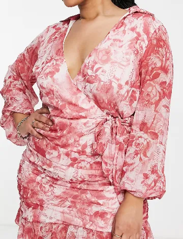Rochie scurta ASOS Curve, roz Roz