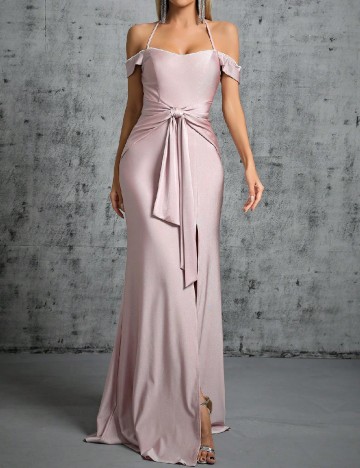 Rochie lunga Mgiacy, roz