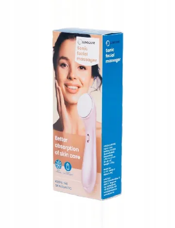 Aparat de masaj facial sonic cu vibratii sonore Luxicare, roz Roz