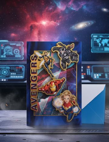 Felicitare 3D WISHES-AVENGERS W&O Products, mix culori