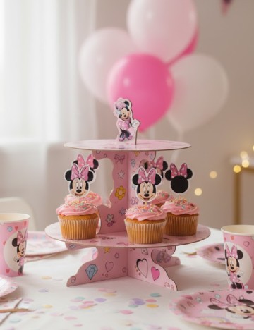 Suport etajat pentru prajituri, roz