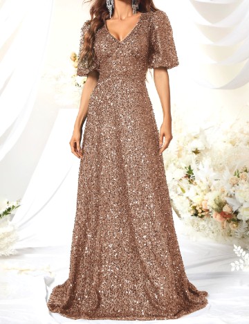 Rochie lunga SHEIN, roz pudra inchis