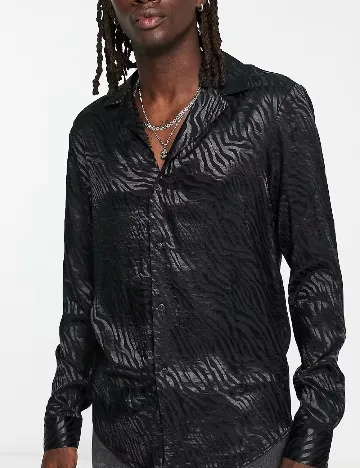 Camasa ASOS, negru Negru