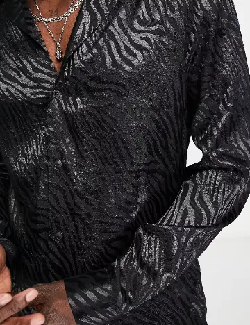 Camasa ASOS, negru Negru