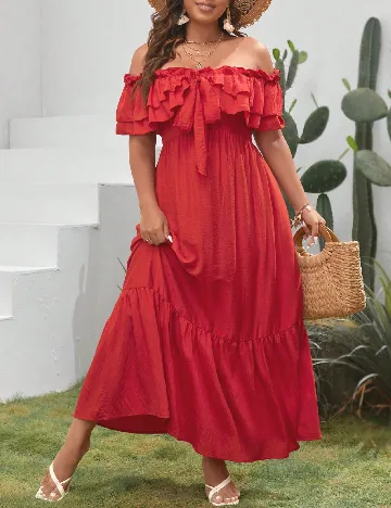 Rochie lunga SHEIN CURVE, rosu Rosu