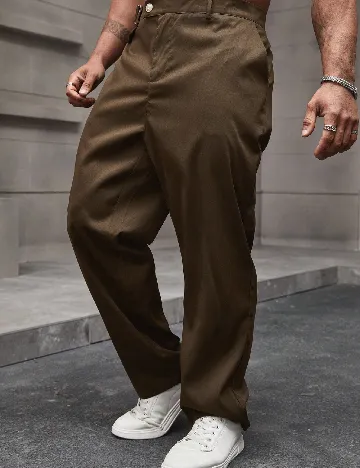 Pantaloni SHEIN Plus Size Men, kaki Verde