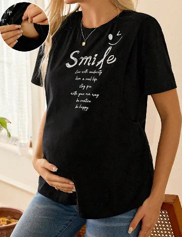 Tricou SHEIN Maternity, negru Negru