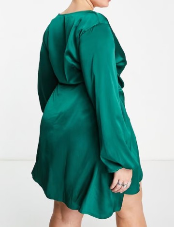 Rochie scurta Urban Threads Plus Size, verde