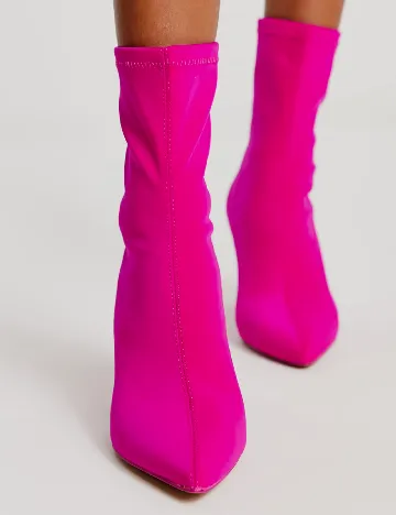 Botine Stradivarius, fucsia Roz