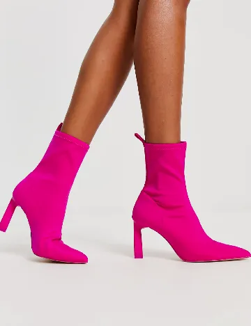 Botine Stradivarius, fucsia Roz