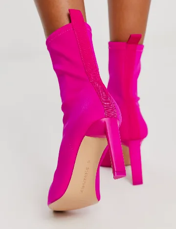 Botine Stradivarius, fucsia Roz