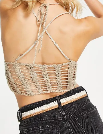 Top Bershka, bej Crem