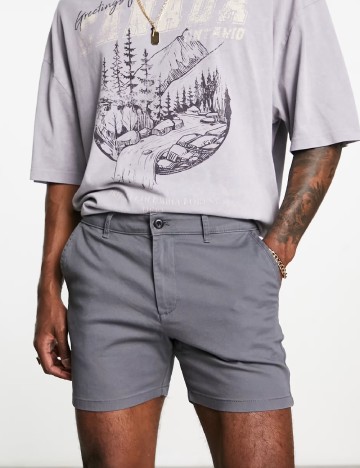 Pantaloni scurti Plus Size ASOS, gri