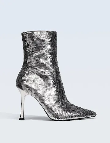 Botine Stradivarius, argintiu Gri