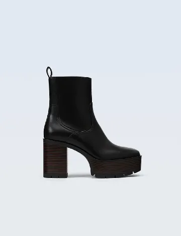 Botine Stradivarius, negru Negru