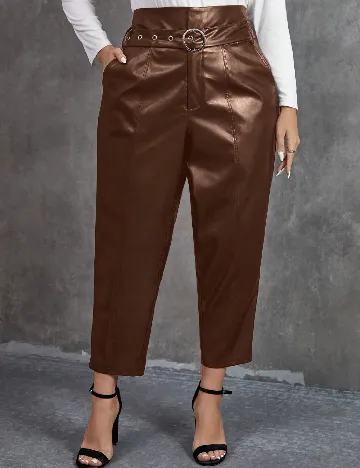 Pantaloni SHEIN CURVE, maro Maro