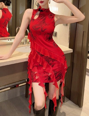 Rochie scurta SHEIN, rosu