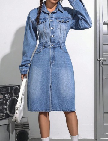 Rochie medie SHEIN, albastru