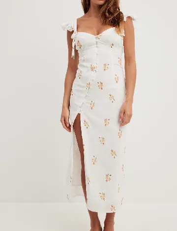 Rochie medie NA-KD, alb Alb