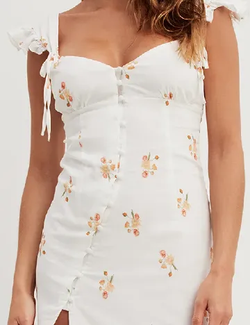 Rochie medie NA-KD, alb Alb