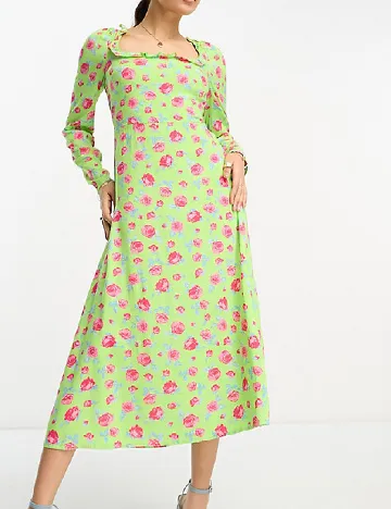Rochie medie Vila, verde Verde