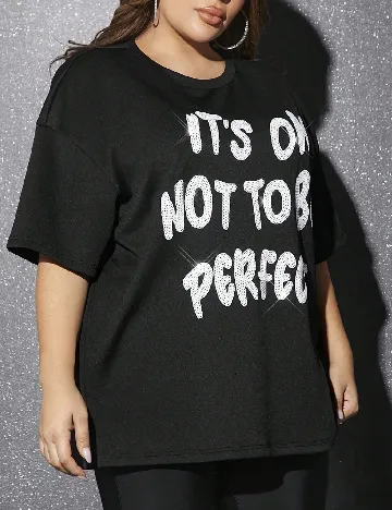 Tricou SHEIN CURVE, negru Negru