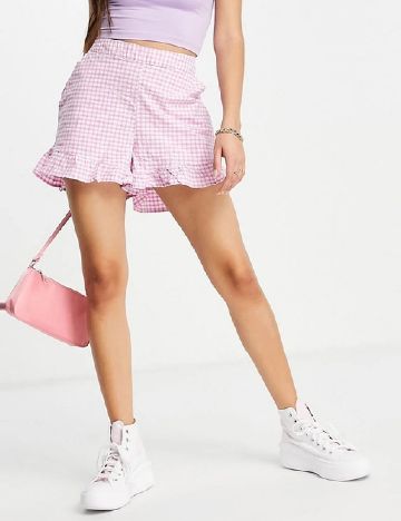 Pantaloni scurti Pieces, roz