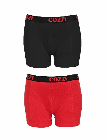 Set Boxeri 2 perechi Cozzi, negru/rosu Rosu