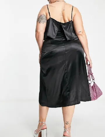 Rochie medie Urban Threads Plus Size, negru Negru