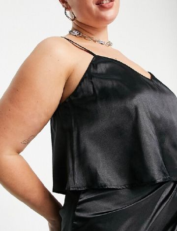 Rochie medie Urban Threads Plus Size, negru
