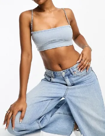 Top Bershka, albastru Albastru