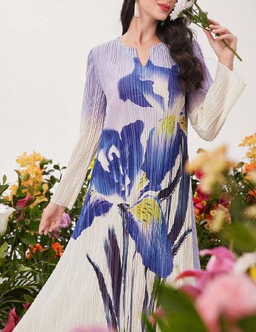 Rochie lunga SHEIN, lila/ecru