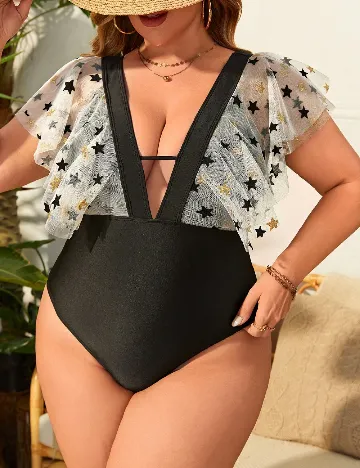 Costum de baie SHEIN CURVE, negru Negru